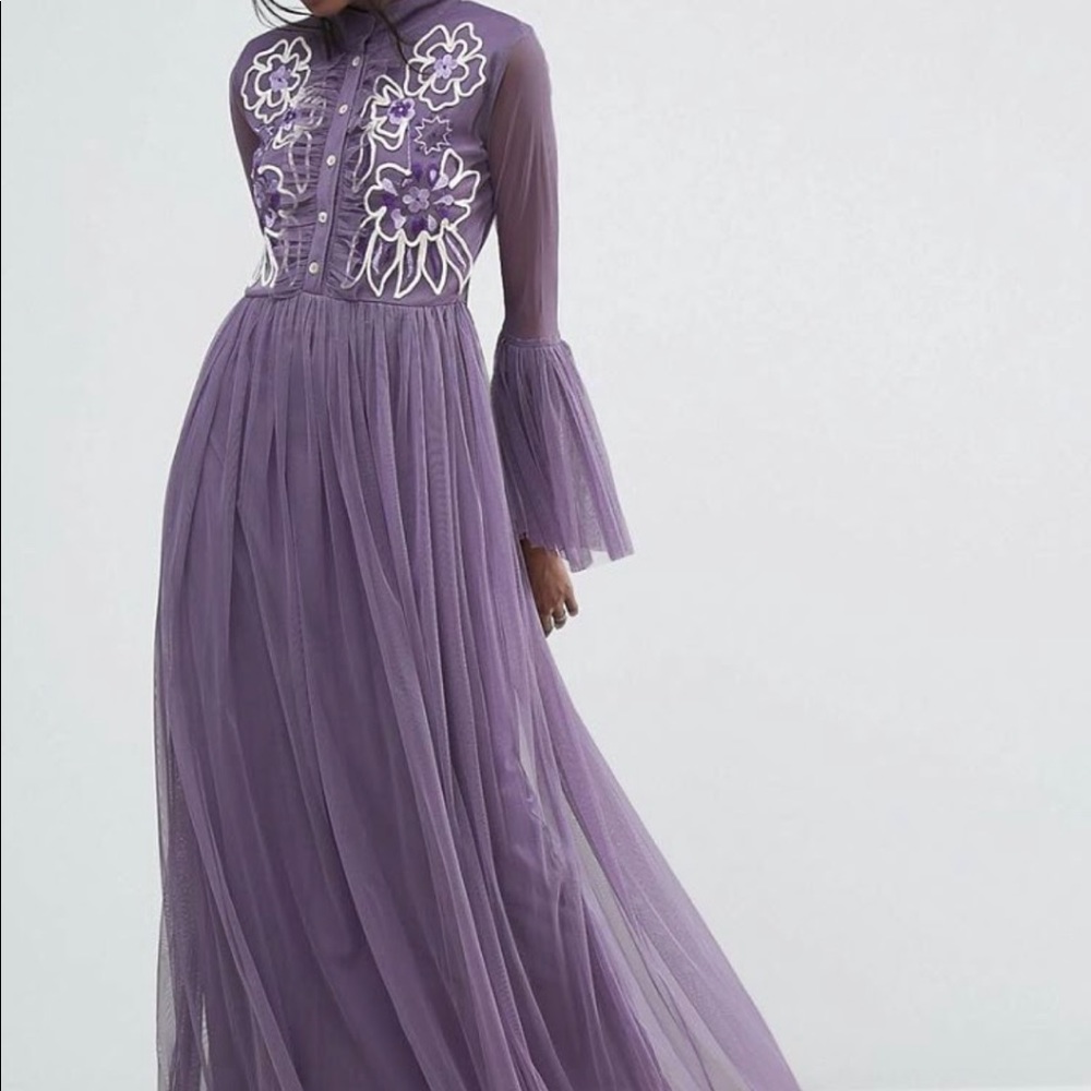 Asos embroidered Tule gown